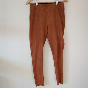 Gilli Faux Suede Leather Pull On Brown Pants